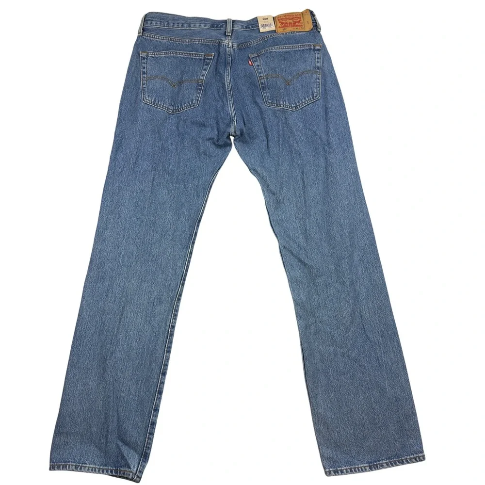 Levi's 501 Original Fit Jeans Mens 36x34 Blue Medium Wash Straight Leg Denim NWT
